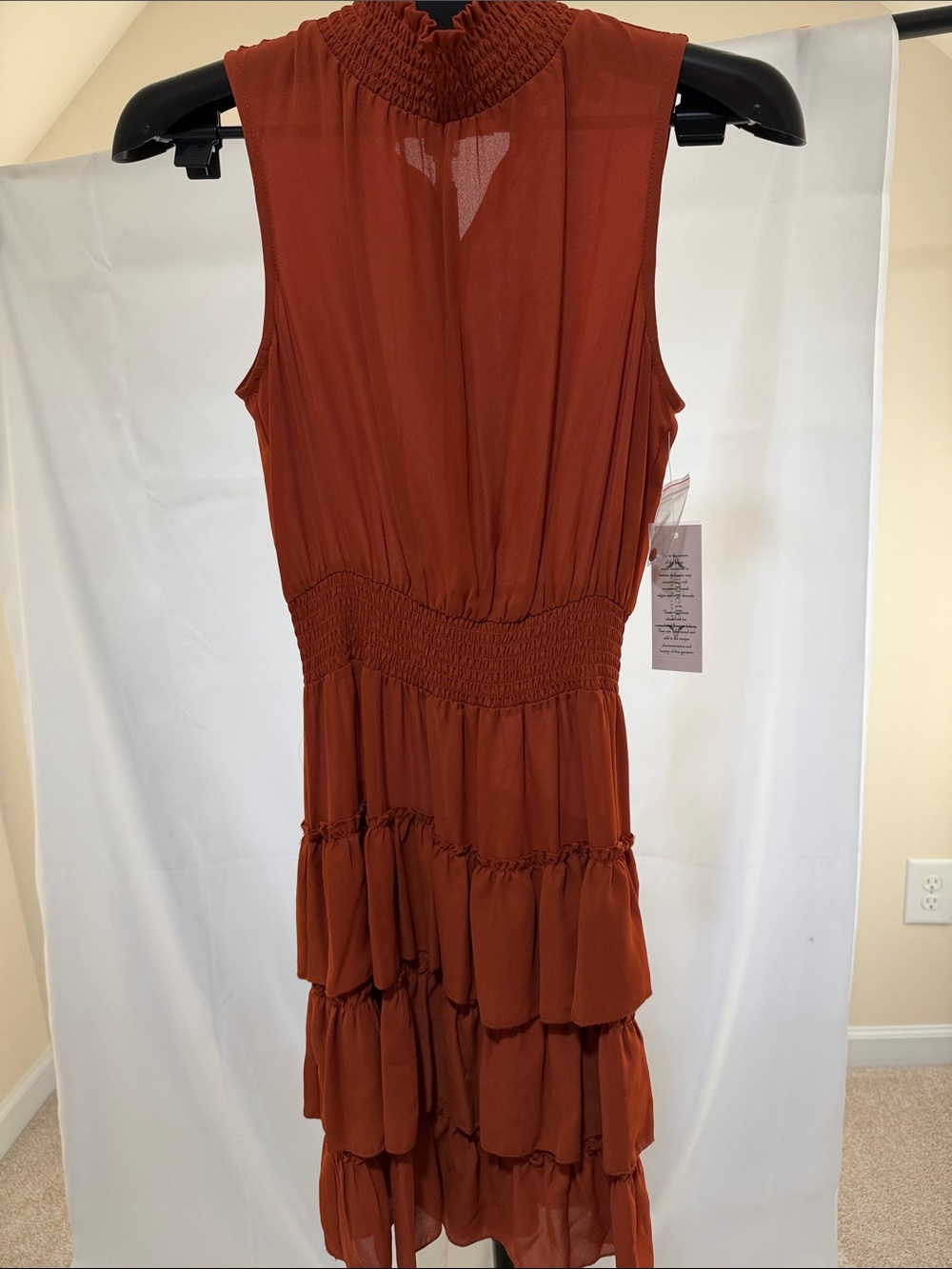 Nanette Lapore High Neck Smocked Waist Dress